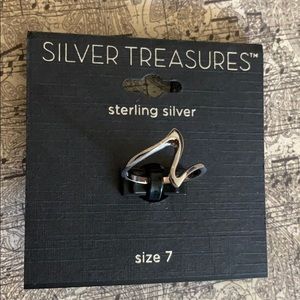 Sterling silver wave ring